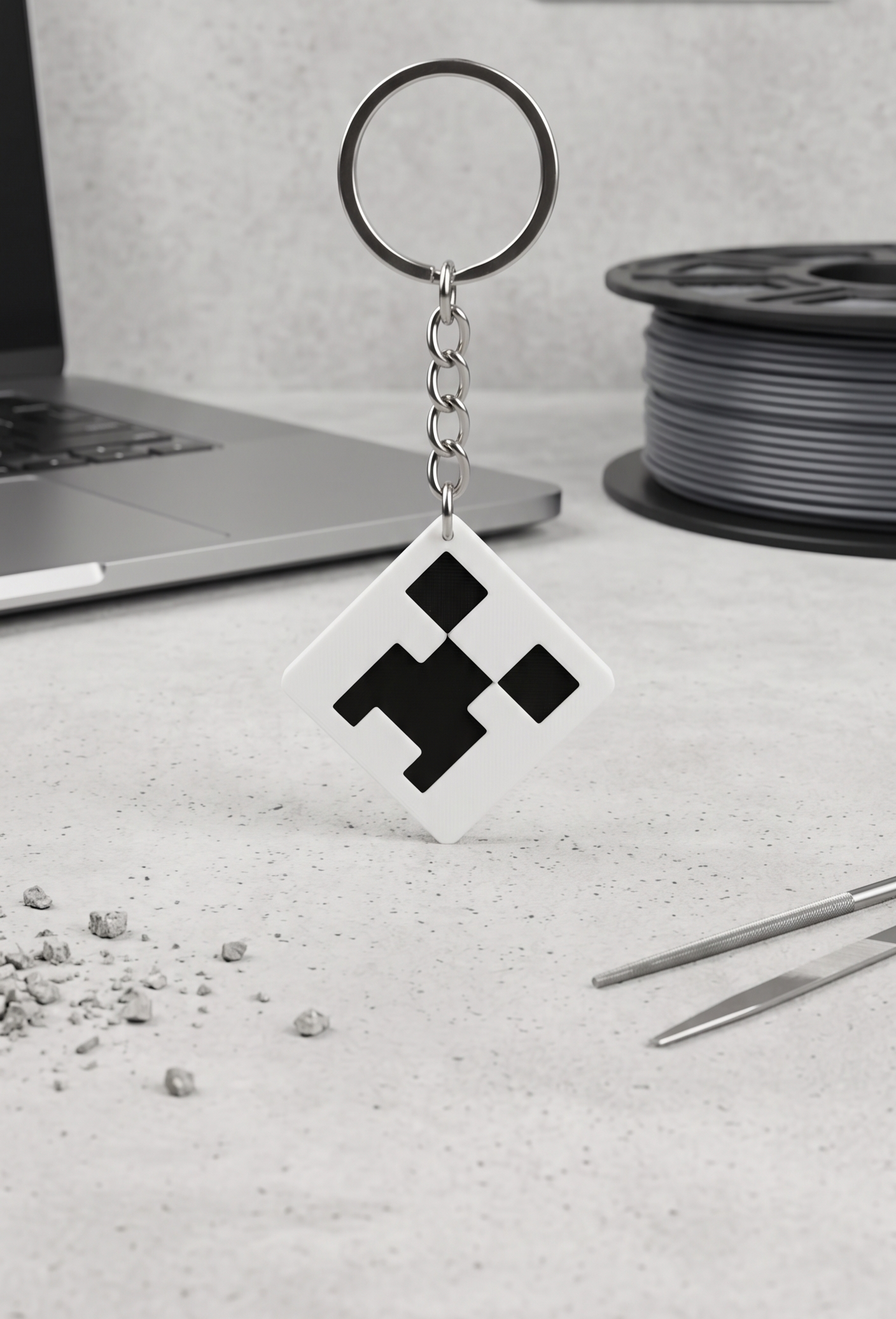 Creeper Pixel-Block Keychain