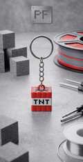 Pixel-Block TNT Minecraft Keychain